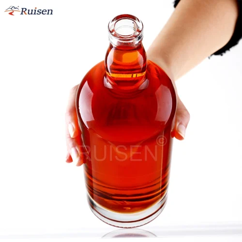 750ml-Whiskey-Spirits-Glass-Bottle-Stylish-Rounded-Neck