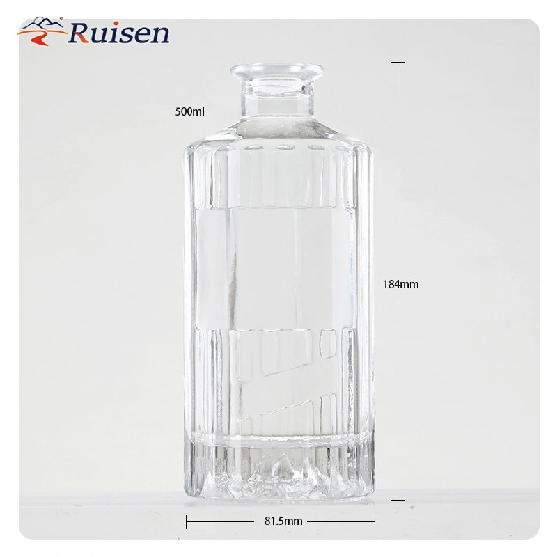 Embossing-Vodka-Gin-Glass-Bottle-Cylinder-Shape